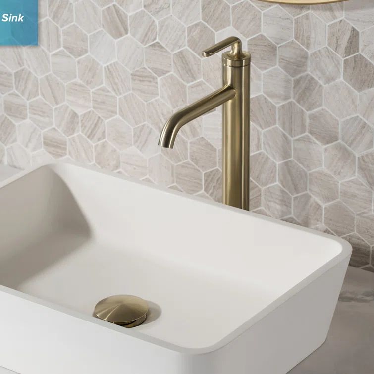 Ramus Vessel Chrome Single Handle Bathroom Faucet with Pop-Up Drain