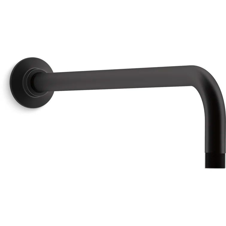 Matte Black Brass Right Angle Wall-Mount Shower Arm