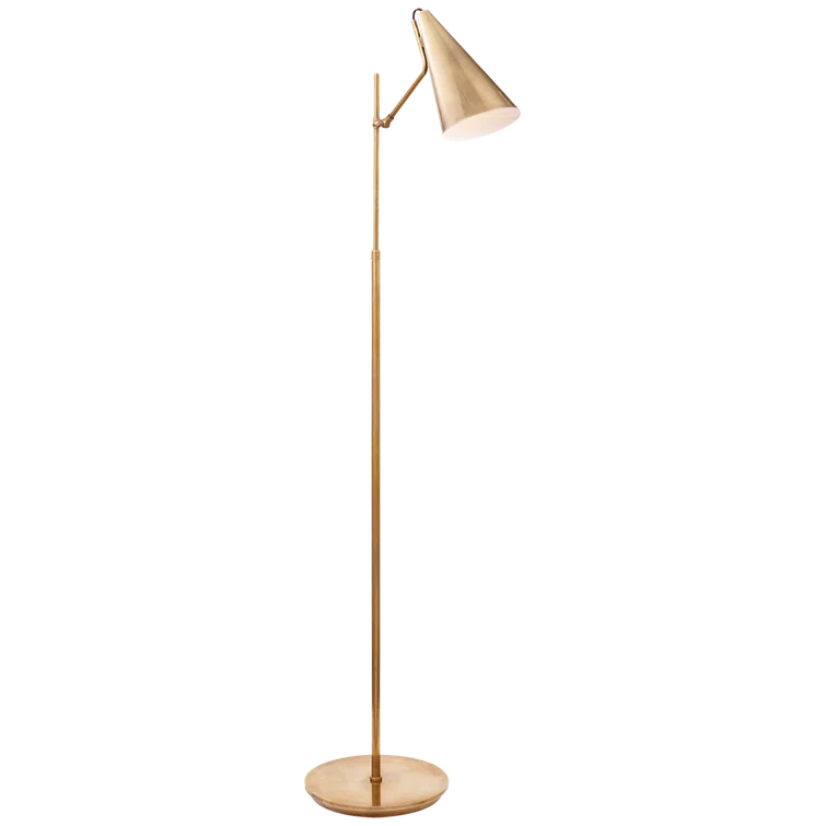 Edison Adjustable Hand-Rubbed Antique Brass Floor Lamp