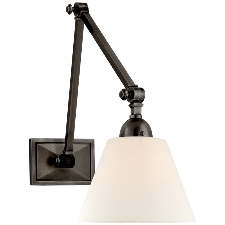 Gun Metal Adjustable Swing Arm Wall Lamp