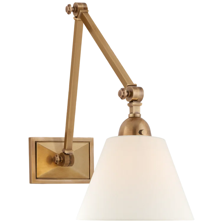 Jane 10.5'' Hand-Rubbed Antique Brass Dimmable Swing Arm Wall Light