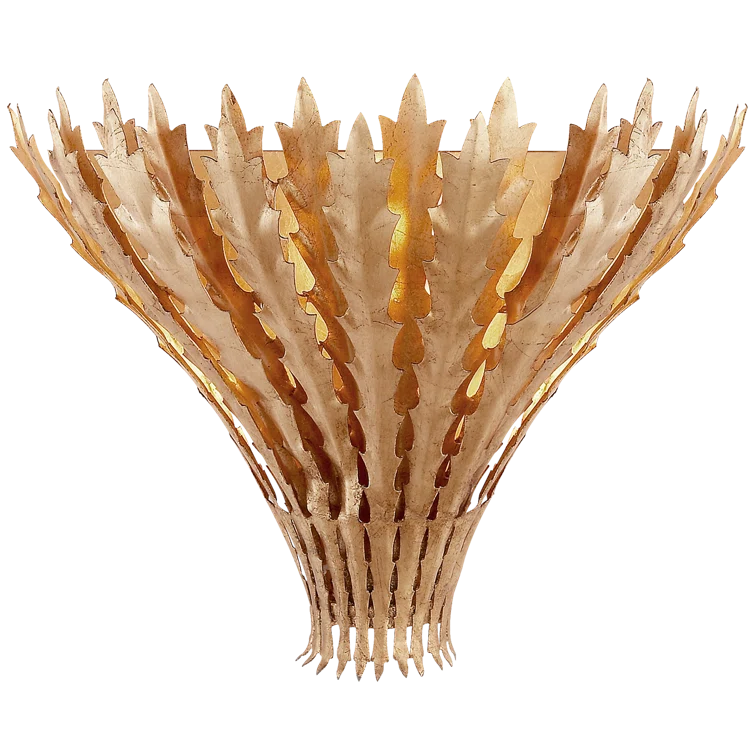 Hampton Leaf-Shaped Gild Finish Flush Mounted Sconce