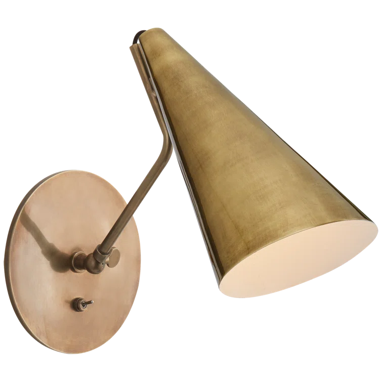 Clemente Adjustable Antique Brass Direct Wired Wall Sconce