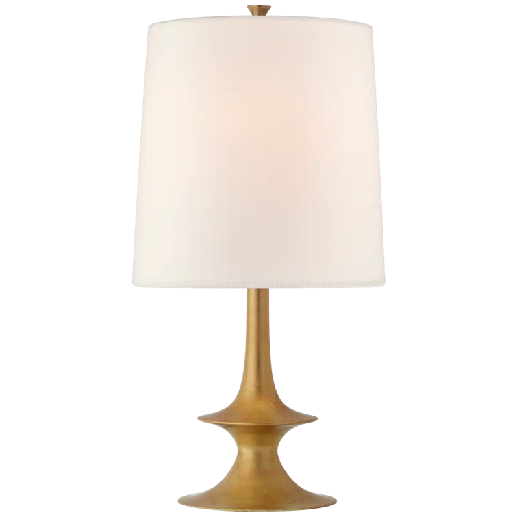 Elegant Gilded Adjustable Linen Table Lamp