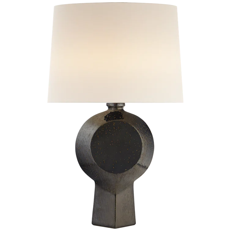 Boiling Black Adjustable Linen Table Lamp with Elegant Shade