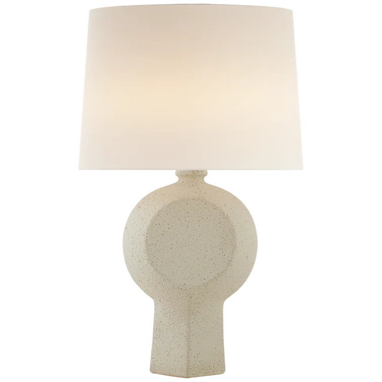 Edison Volcanic Ivory Outdoor Table Lamp with Linen Shade
