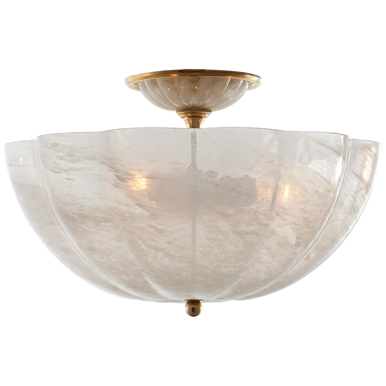 Rosehill Hand-Rubbed Antique Brass 3-Light Semi Flush Mount