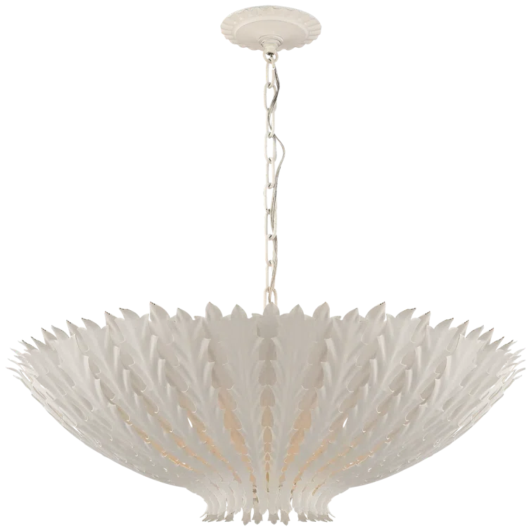 Hampton Elegance 6-Light Plaster White Pendant Chandelier
