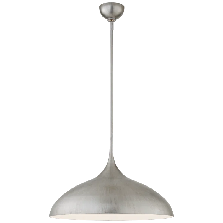 Agnes 21" Burnished Silver Leaf Crystal Pendant Light