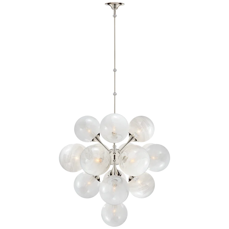 Polished Nickel Crystal 17-Light Chandelier