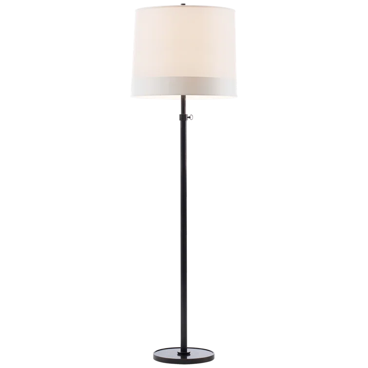 Edison Adjustable Bronze Floor Lamp with Slender Metal Frame