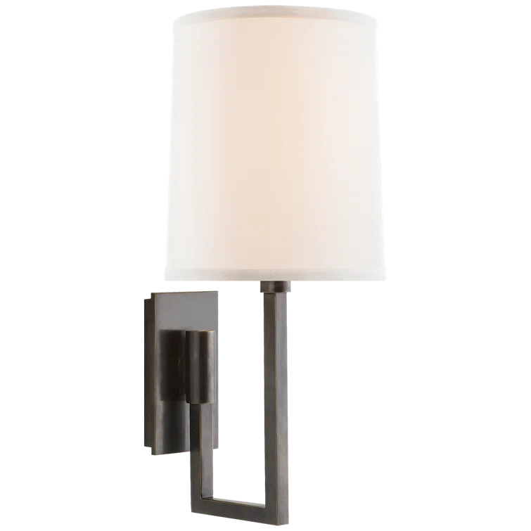 Bronze 14.5" Dimmable Wall Sconce with Ivory Linen Shade