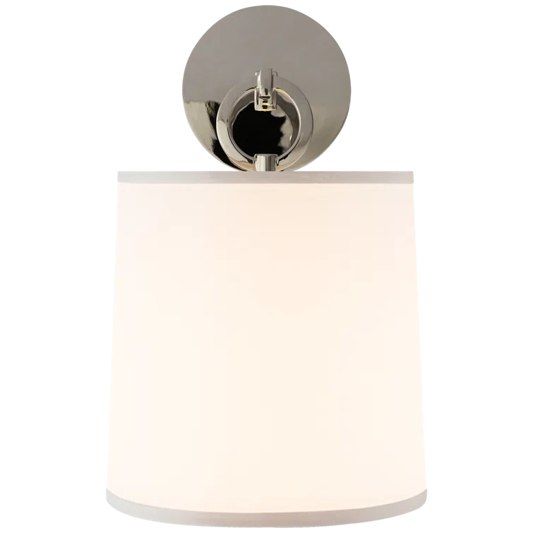 Polished Nickel 14" Silk Shade Wall Sconce