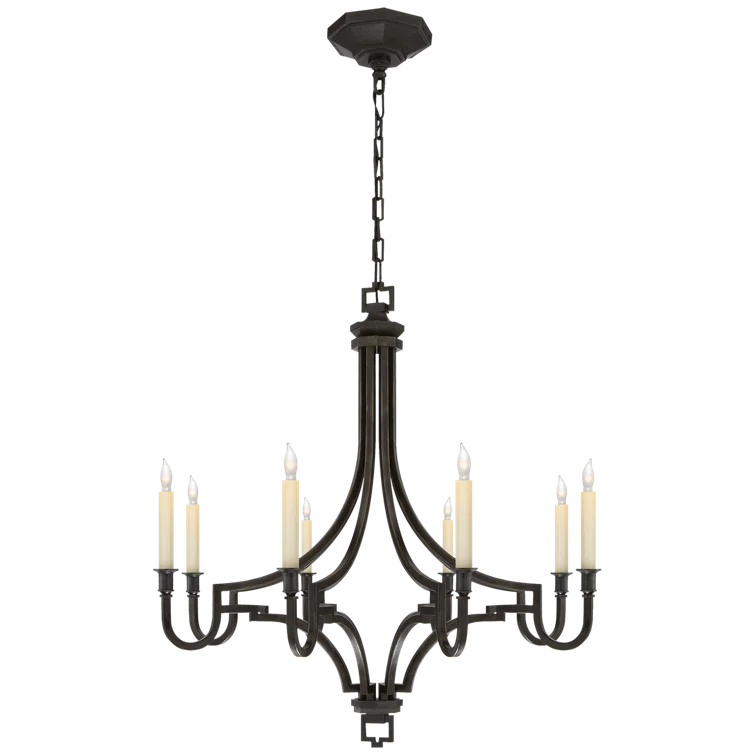 Regal Brass and Crystal 29" Plug-in Candle Chandelier