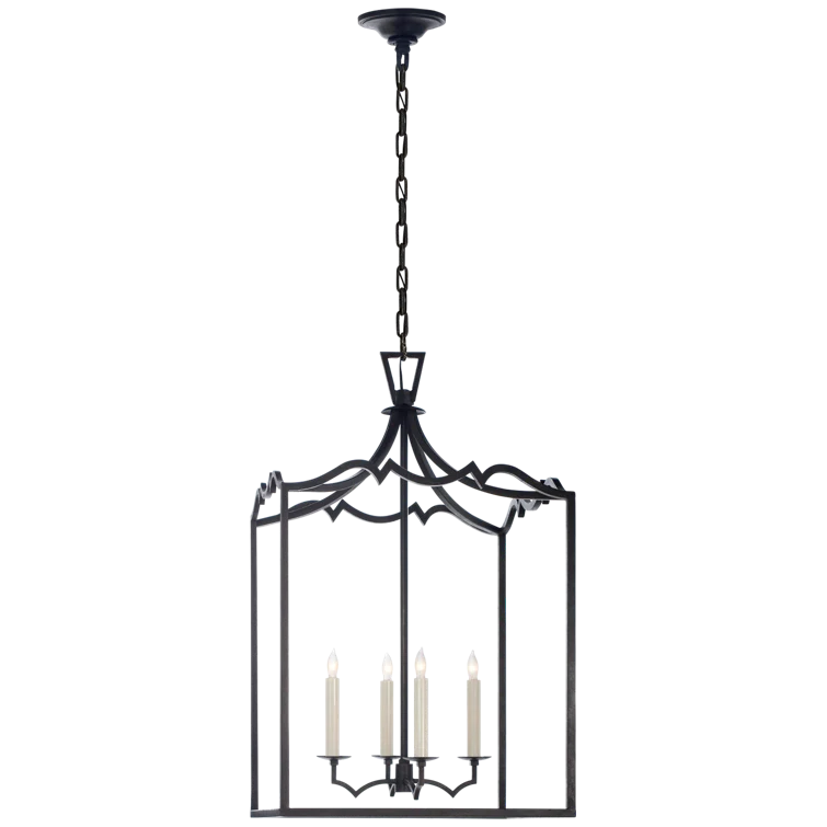 Elegant Darlana 29'' Nickel and Crystal Baroque-Style Chandelier