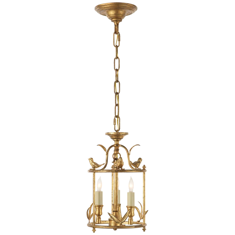 Diego Classical Perching Bird Golded Iron Pendant Light