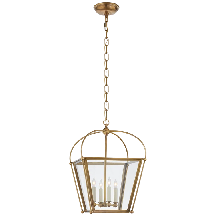 Riverside Elegance 20" Polished Nickel Square Lantern