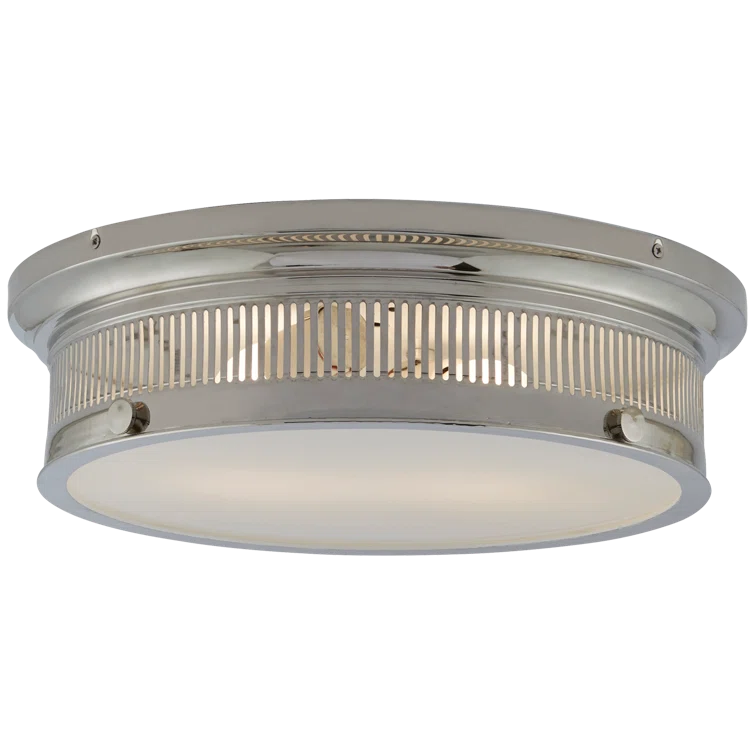 Alderly Polished Nickel and Glass Flush Mount Light