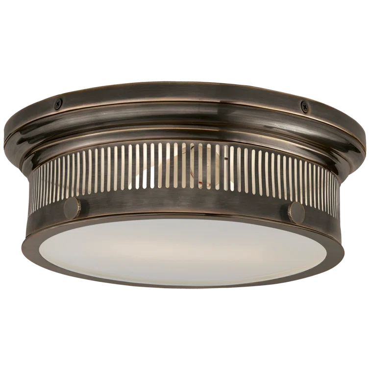 Alderly Bronze Glass 16" Flush Mount Ceiling Light