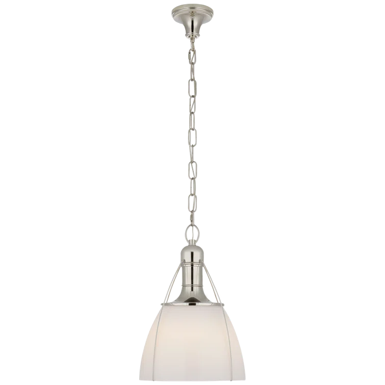Prestwick 21" Polished Nickel & Clear Glass Modern Pendant