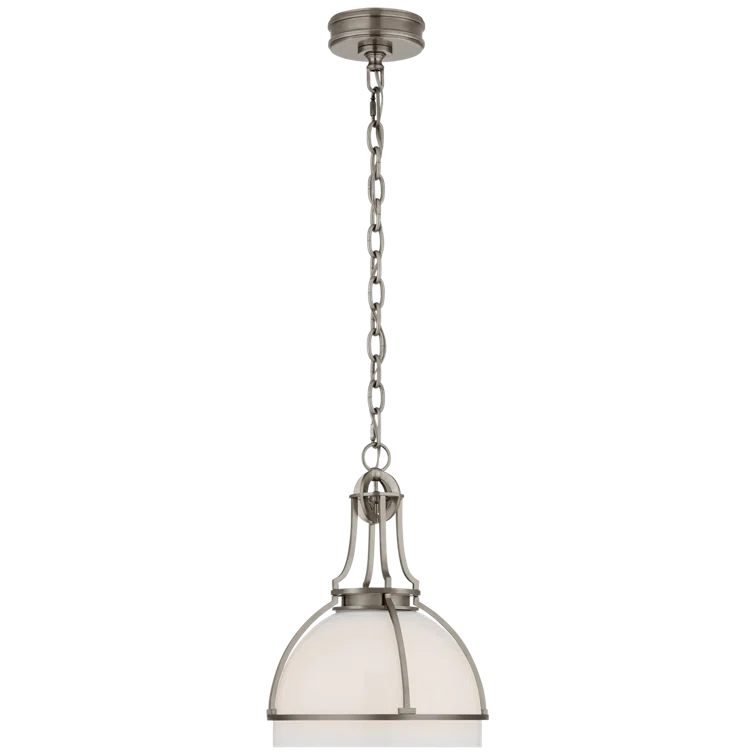 Gracie Dome Polished Nickel LED Pendant with Glass Globe