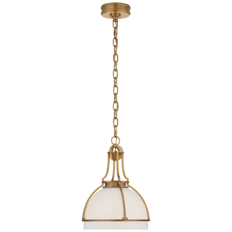 Polished Nickel 16'' LED Dome Pendant with Glass Globe