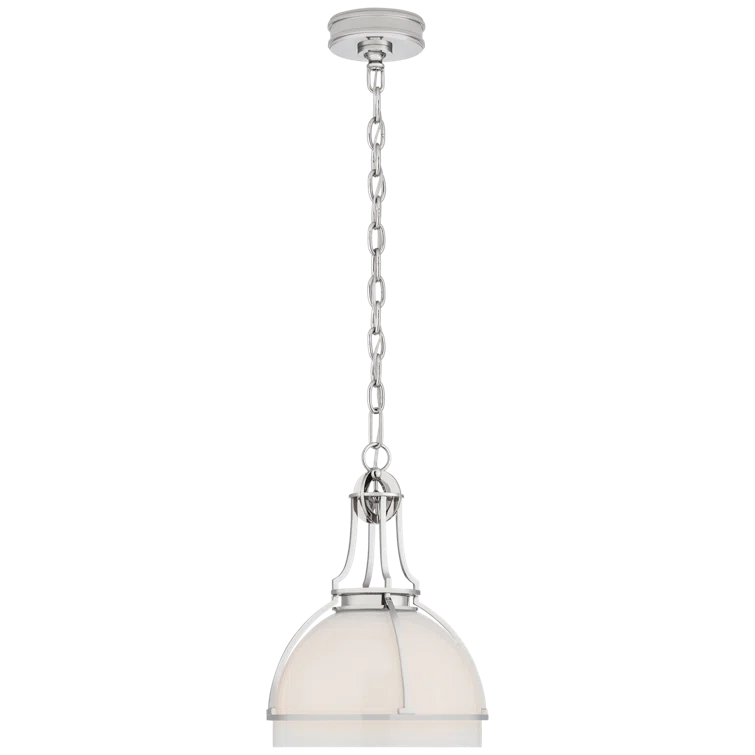 Gracie Polished Nickel Dome LED Pendant with Glass Globe