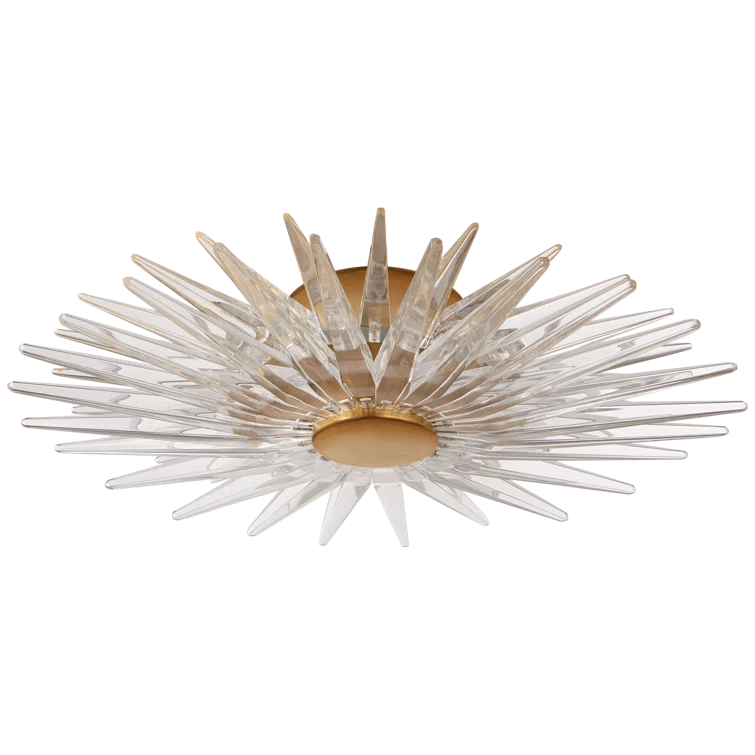 Polished Nickel Crystal LED Indoor/Outdoor Flush Mount