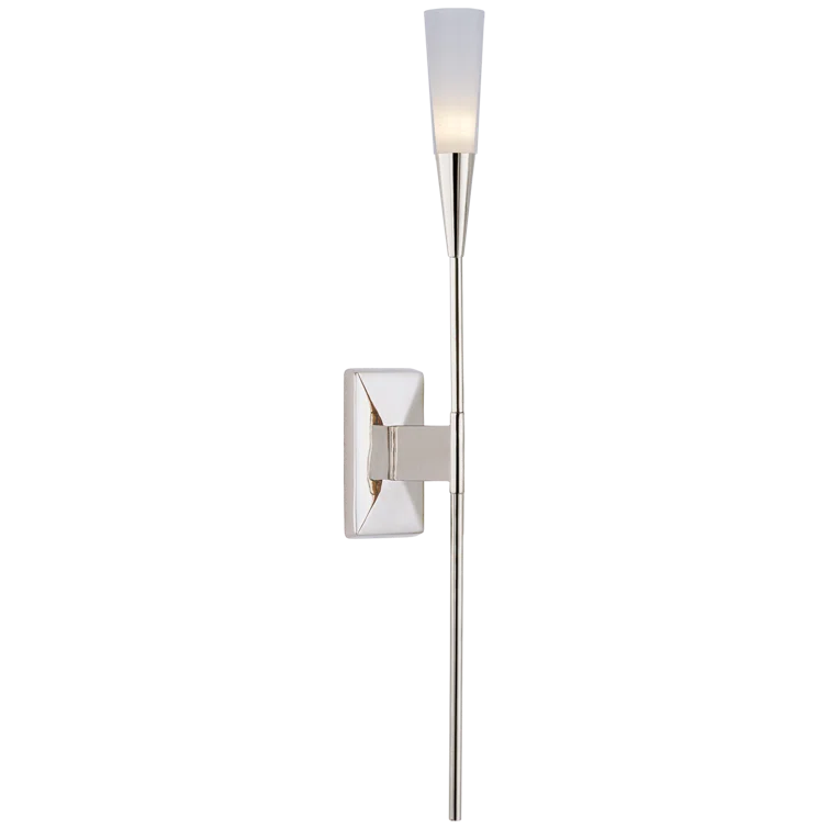 Stellar Polished Nickel LED Wall Sconce with Frosted Shade