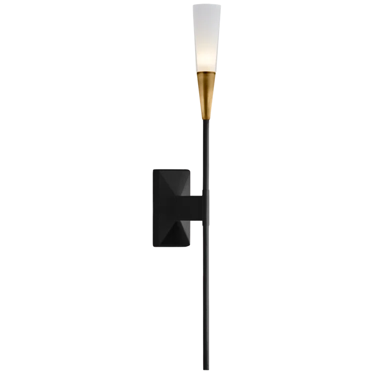 Stellar Matte Black and Brass Dimmable LED Wall Sconce