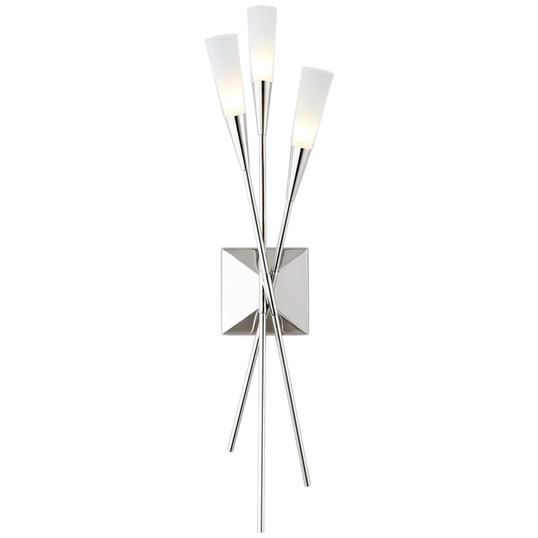 Stellar Triple Tail 24" Polished Nickel LED Wall Sconce