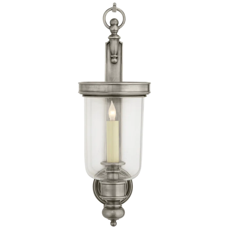 Georgian Nickel 22" Dimmable Jelly Jar Wall Sconce