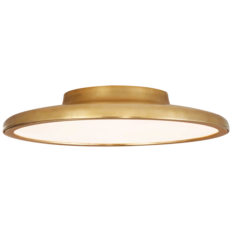 Matte Black and Brass Crystal LED Flush Mount Light