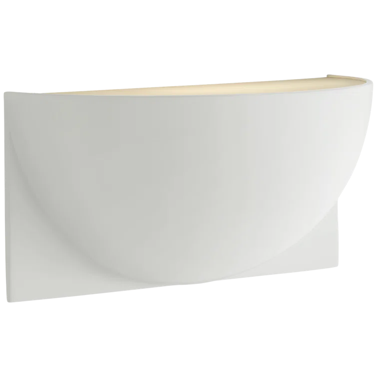 Elegant Quarter Sphere White LED Wall Sconce, Direct Wired
