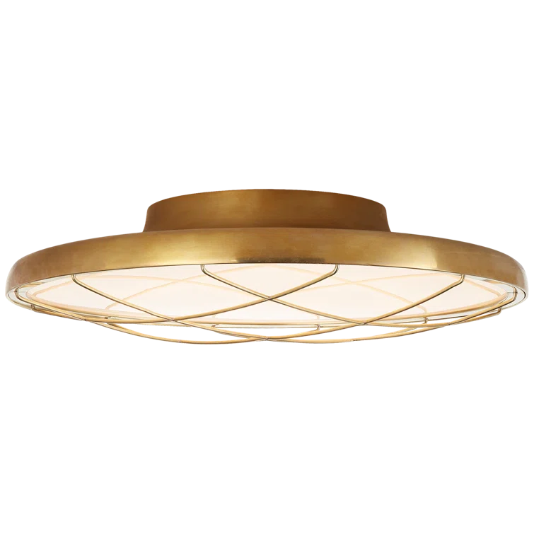 Energetic Geometric Natural Brass LED Flush Mount Ceiling Light