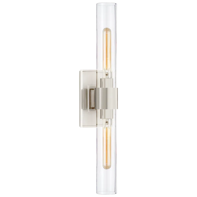 Presidio Polished Nickel 23" Dimmable Vanity Sconce with Clear Glass