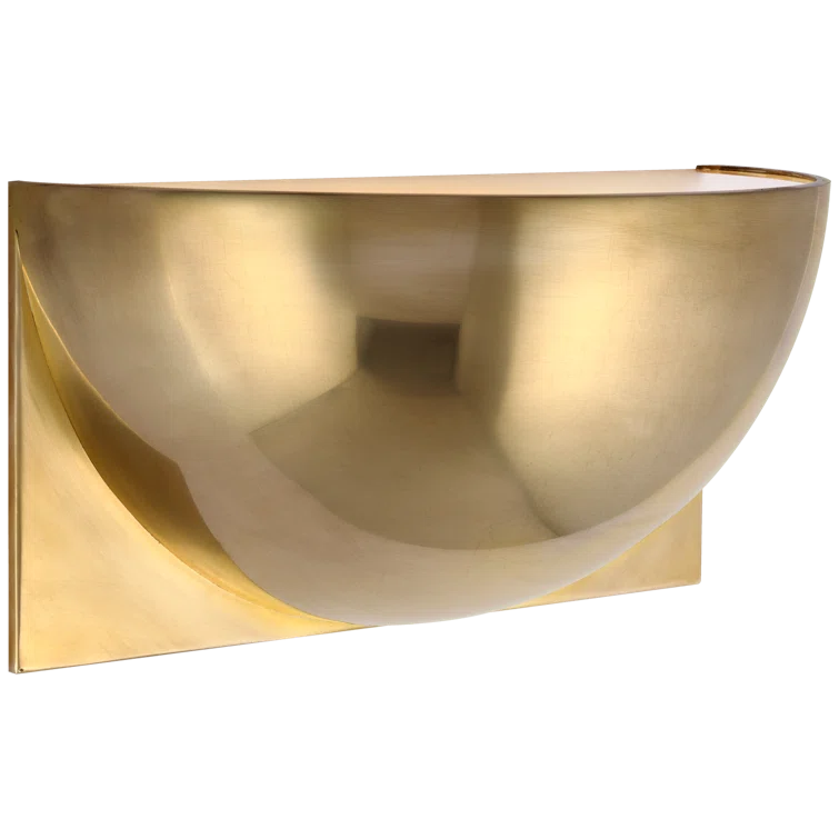 Dimmable Brass Half Moon LED Wall Sconce