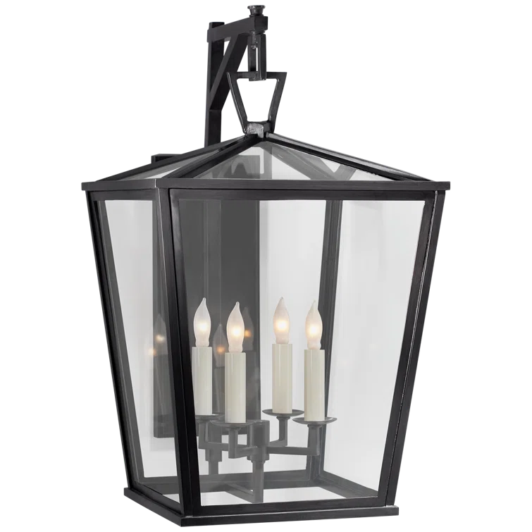 Darlana Bronze and Black Lantern-Style Sconce, 21.25" H