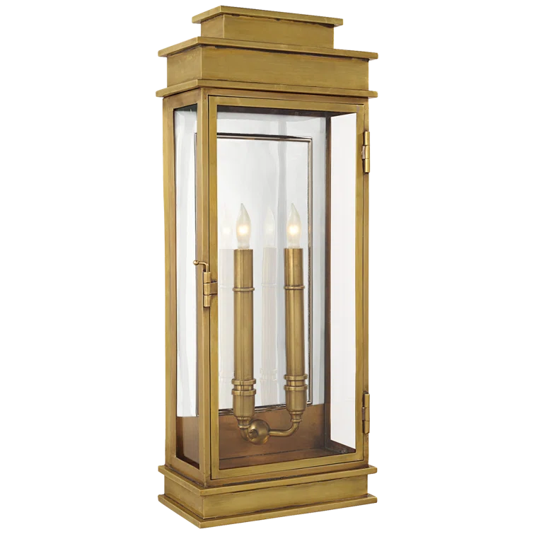 Elegant Stacked Silhouette Brass & Bronze Outdoor Lantern