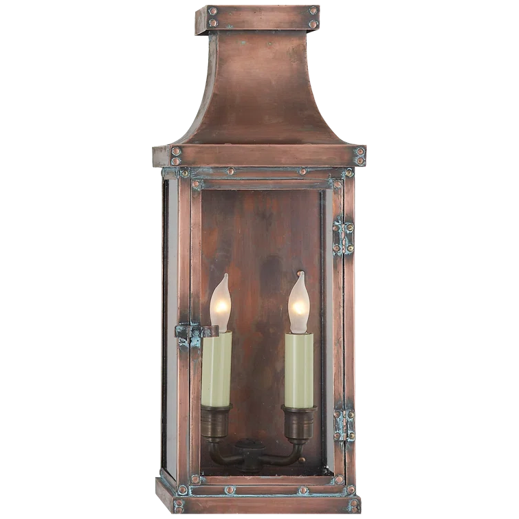 Bedford Natural Copper Dimmable Outdoor Wall Lantern