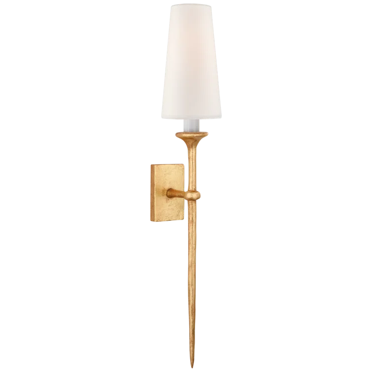 Iberia Antique Gold Leaf Dimmable Wall Sconce, 26.5" Height
