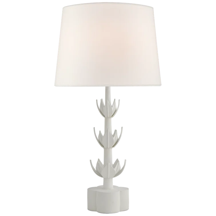 Alberto Triple Edison-Inspired Outdoor Table Lamp in Plaster White