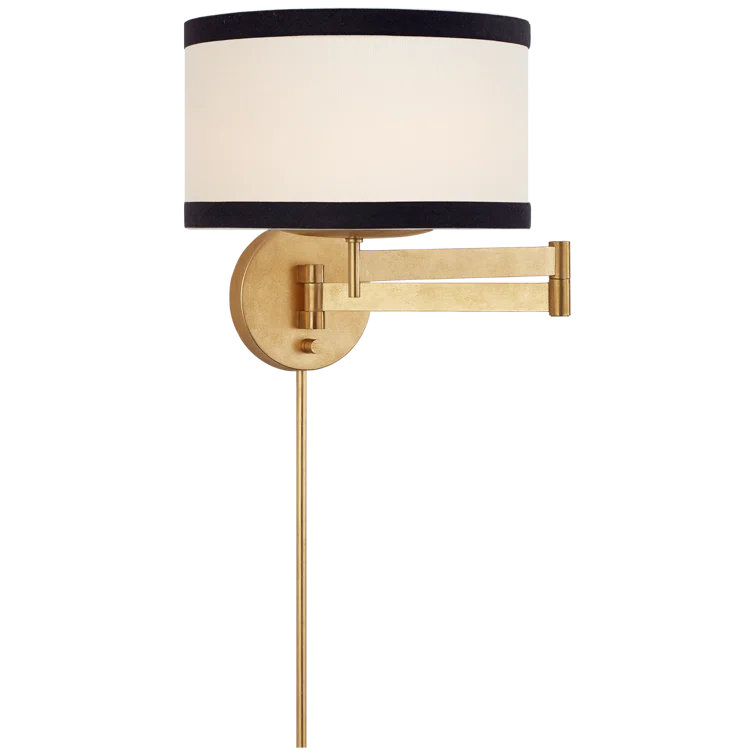 Elegant Adjustable Black and Gold Swing Arm Wall Sconce