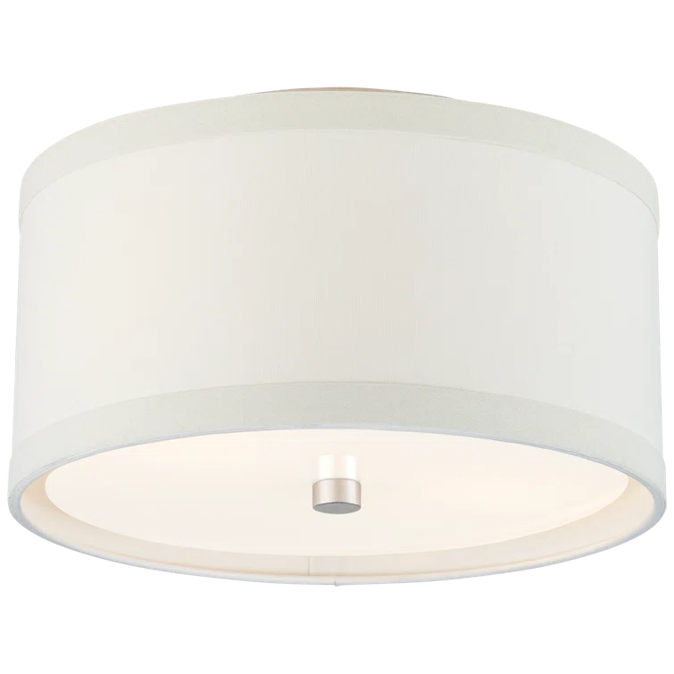Clear Silver Crystal Drum Indoor/Outdoor Flush Mount