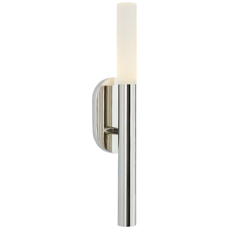 Rousseau Slim Polished Nickel LED Outdoor Bath Sconce