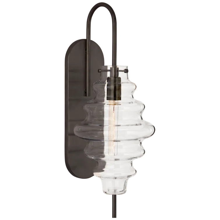 Bronze and Clear Glass Dimmable Wall Sconce