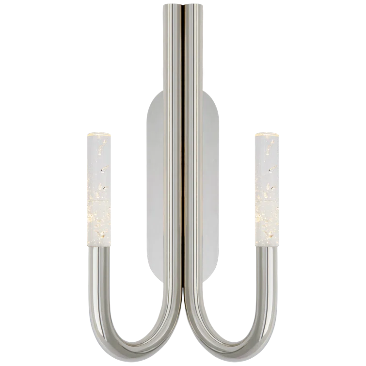 Rousseau Double Curve 20'' Nickel LED Vanity Sconce