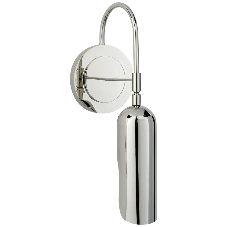 Sleek Nickel Gooseneck-Style Dimmable Wall Sconce