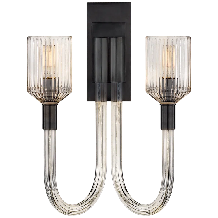 Reverie Bronze and Black Dimmable Double Wall Sconce