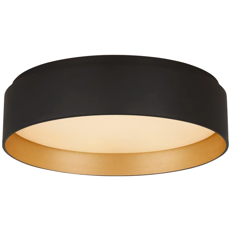 Shaw Matte Black and Gold LED Flush Mount Ceiling Light